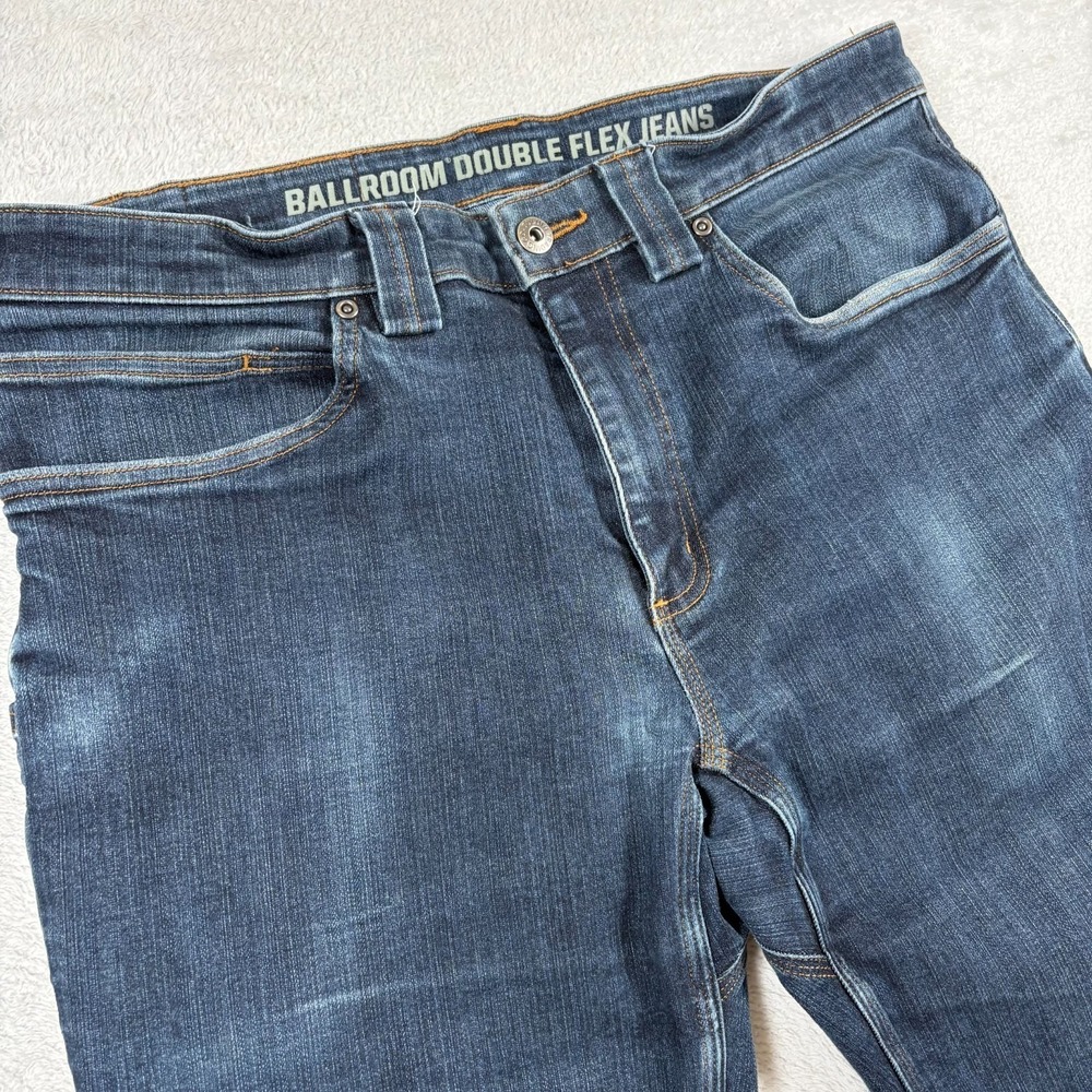 Duluth Trading Co Ballroom Double Flex‎ Jeans Mens 34x32 Blue Denim Standard Fit
